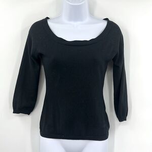 Bruno Manetti Black Scoop Neck Sweater Sz‎ 40 (Small)